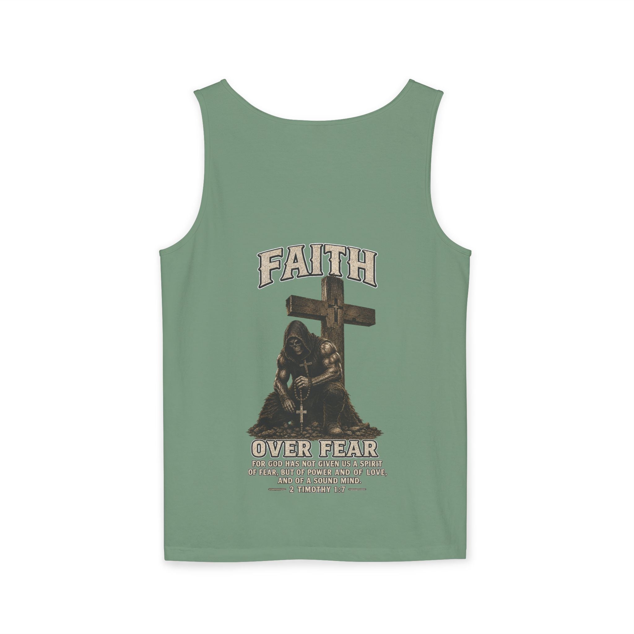 Faith Over Fear Tank Top — Christian Cross Prayer Graphic Tank