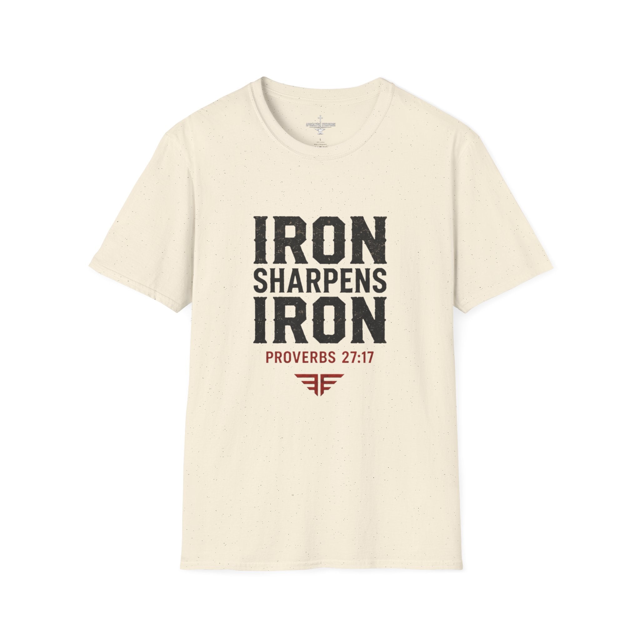 Iron Sharpens Iron T‑Shirt — Proverbs 27:17 Inspirational Christian Tee