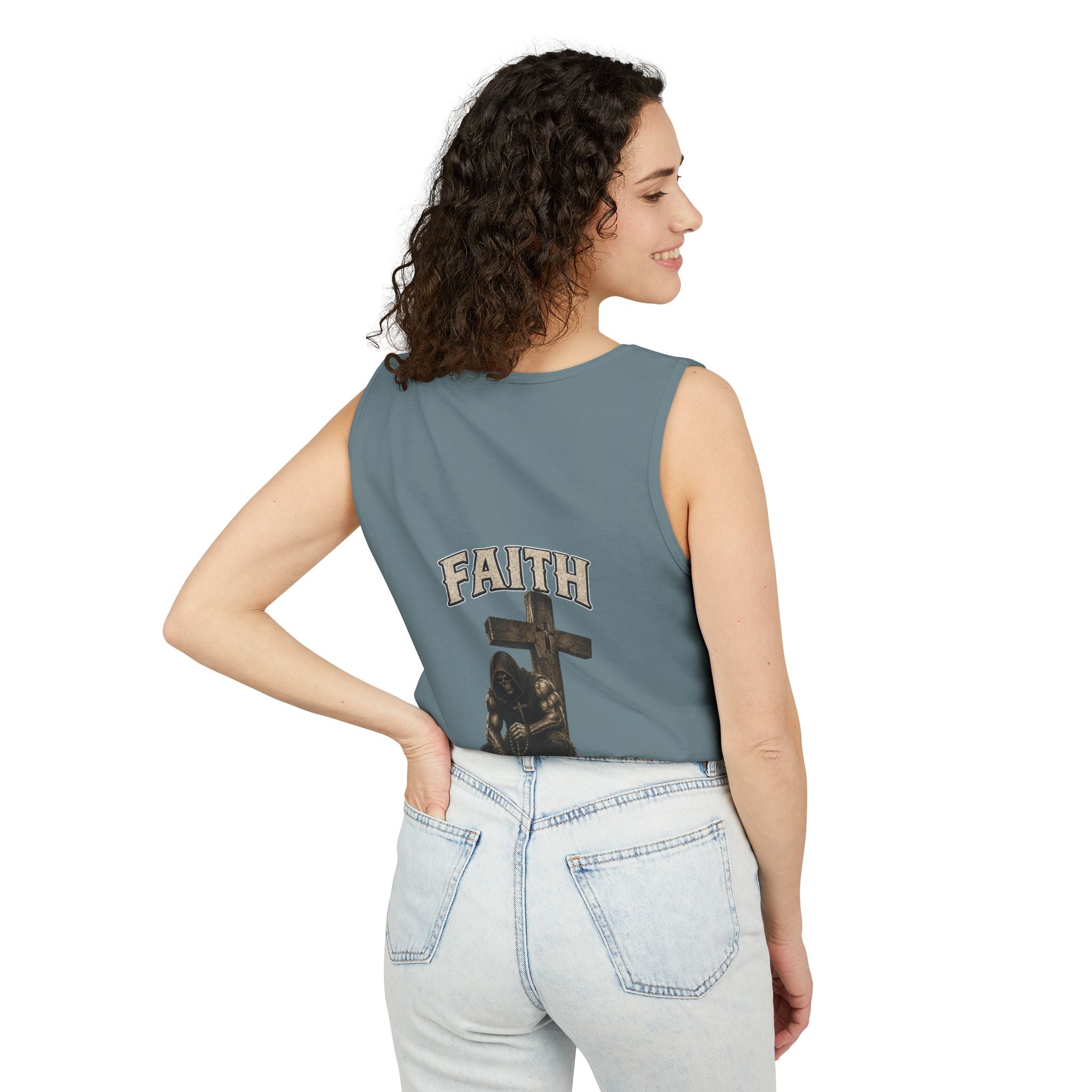 Faith Over Fear Tank Top — Christian Cross Prayer Graphic Tank