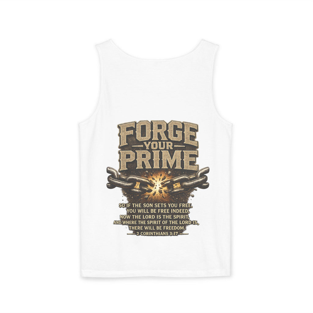 Forge Your Prime 2 Corinthians 3:17 Tank Top - Christian Faith Fitness Tank
