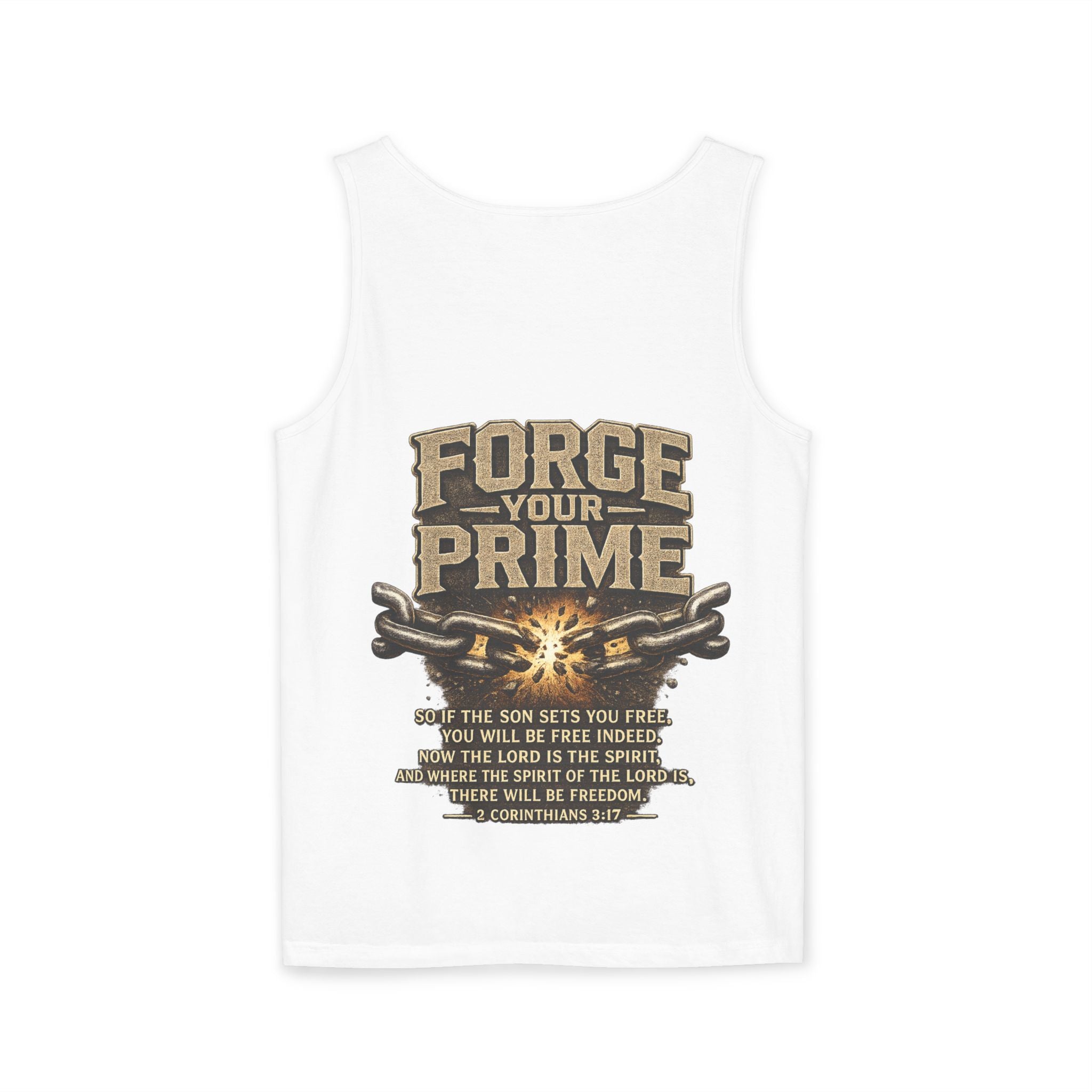 Forge Your Prime 2 Corinthians 3:17 Tank Top - Christian Faith Fitness Tank