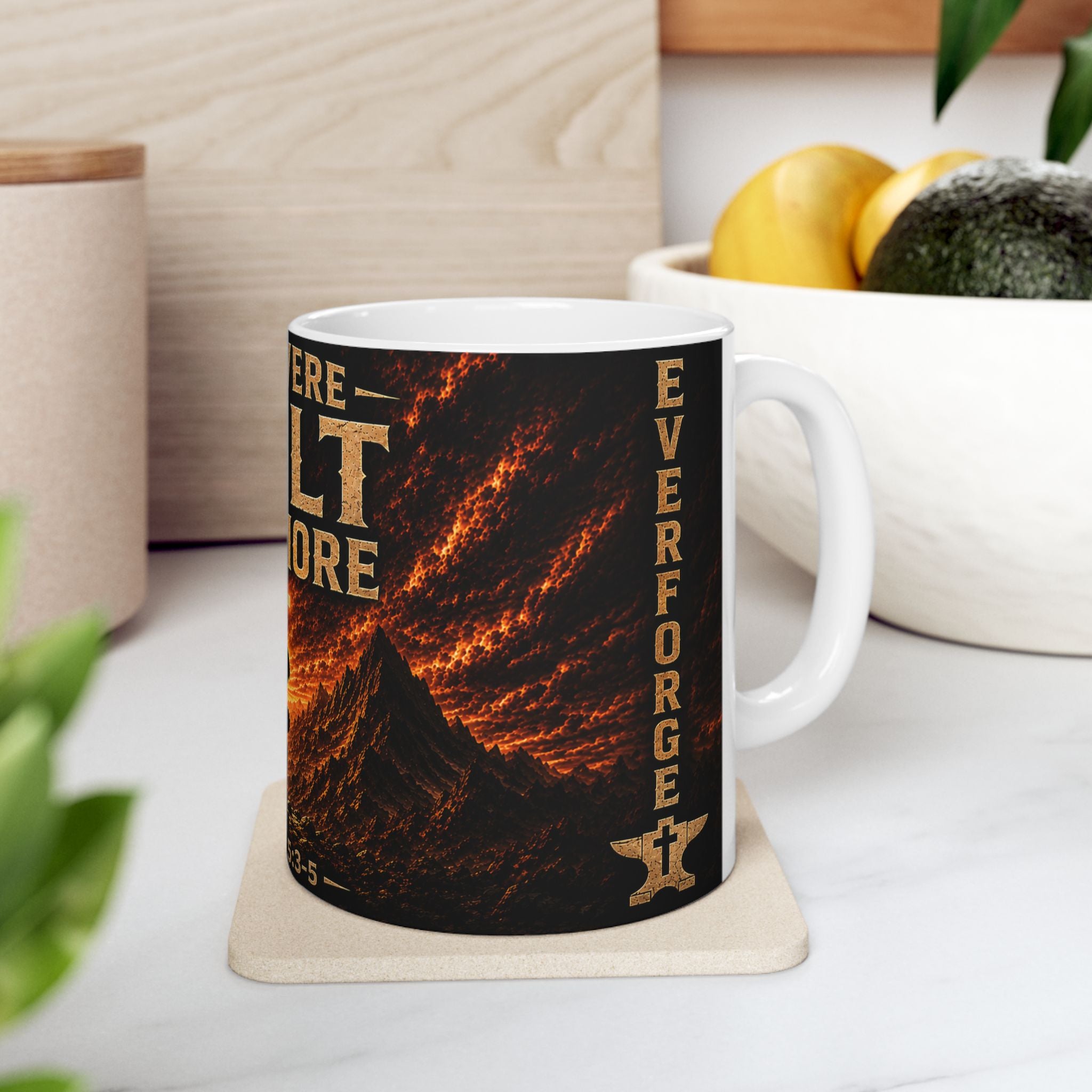 Built For More Christian Coffee Mug — "You Were Built For More" Romans 5:3-5 Inspirational Ceramic Mug