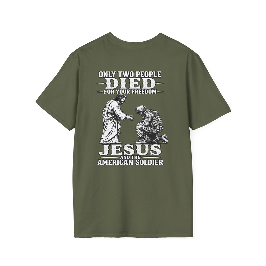 Jesus and the American Soldier T-Shirt — Patriot Faith Graphic Tee