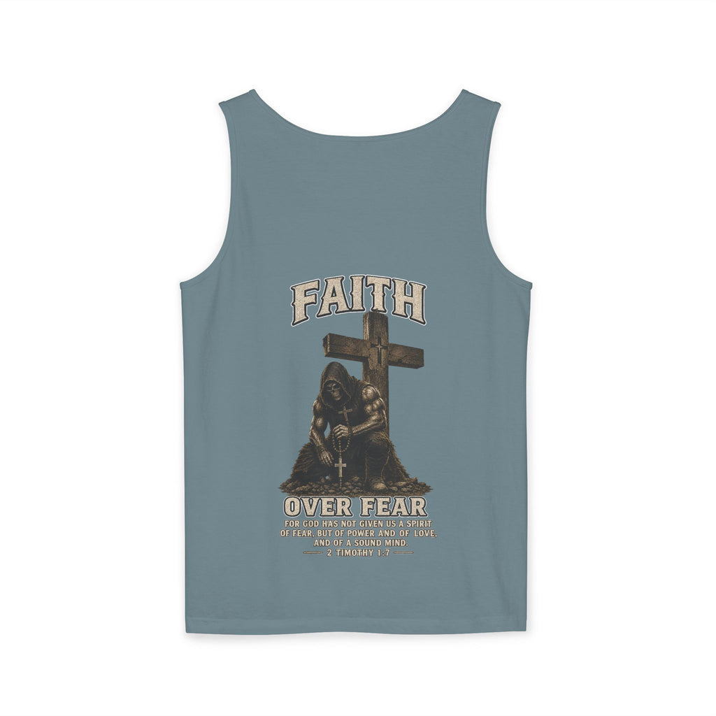 Faith Over Fear Tank Top — Christian Cross Prayer Graphic Tank