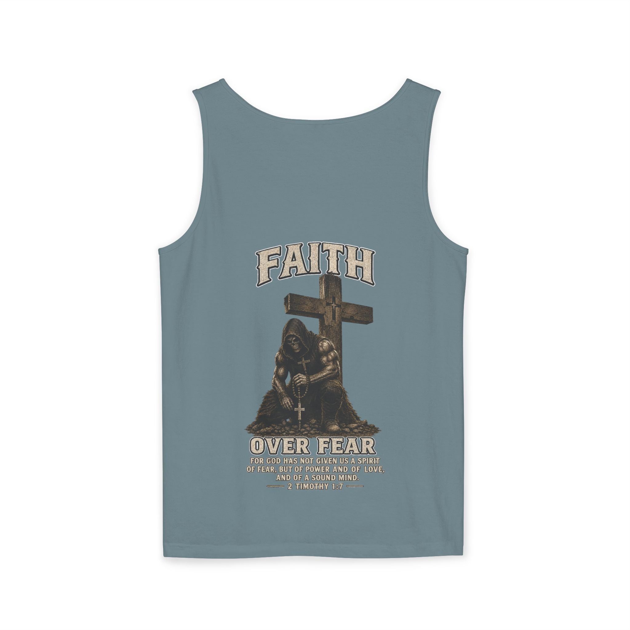 Faith Over Fear Tank Top — Christian Cross Prayer Graphic Tank