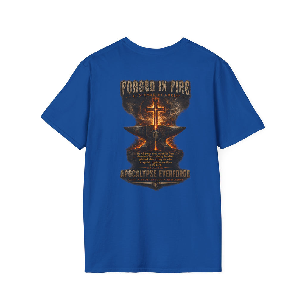 Forged in Fire Anvil Cross T-Shirt — "Forged in Fire" Christian Brotherhood Tee