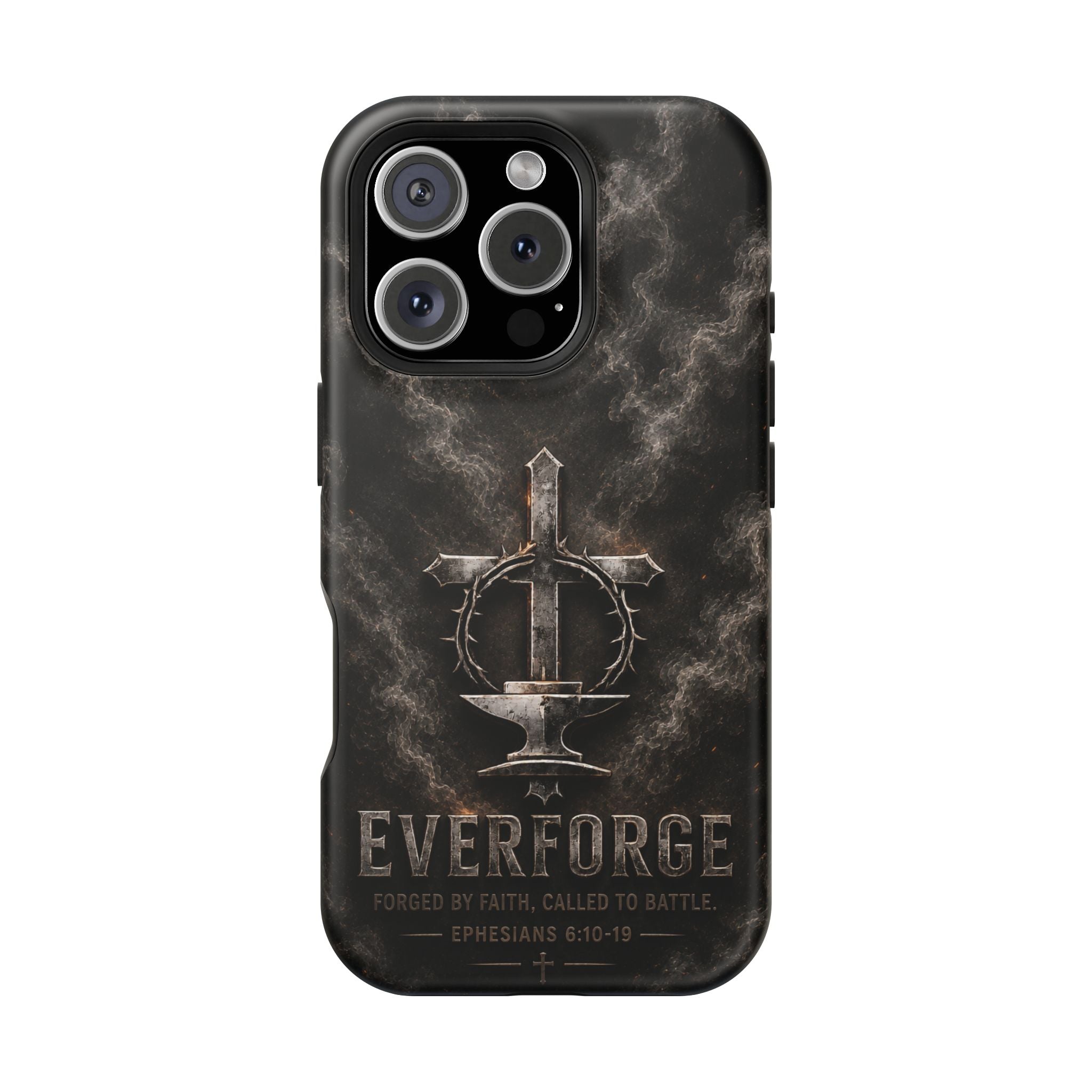 Everforge Faith-Based Magnetic Impact-Resistant Phone Case — "Forged by Faith, Called to Battle" (Ephesians 6:10-19)