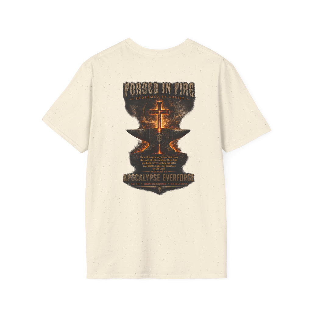 Forged in Fire Anvil Cross T-Shirt — "Forged in Fire" Christian Brotherhood Tee