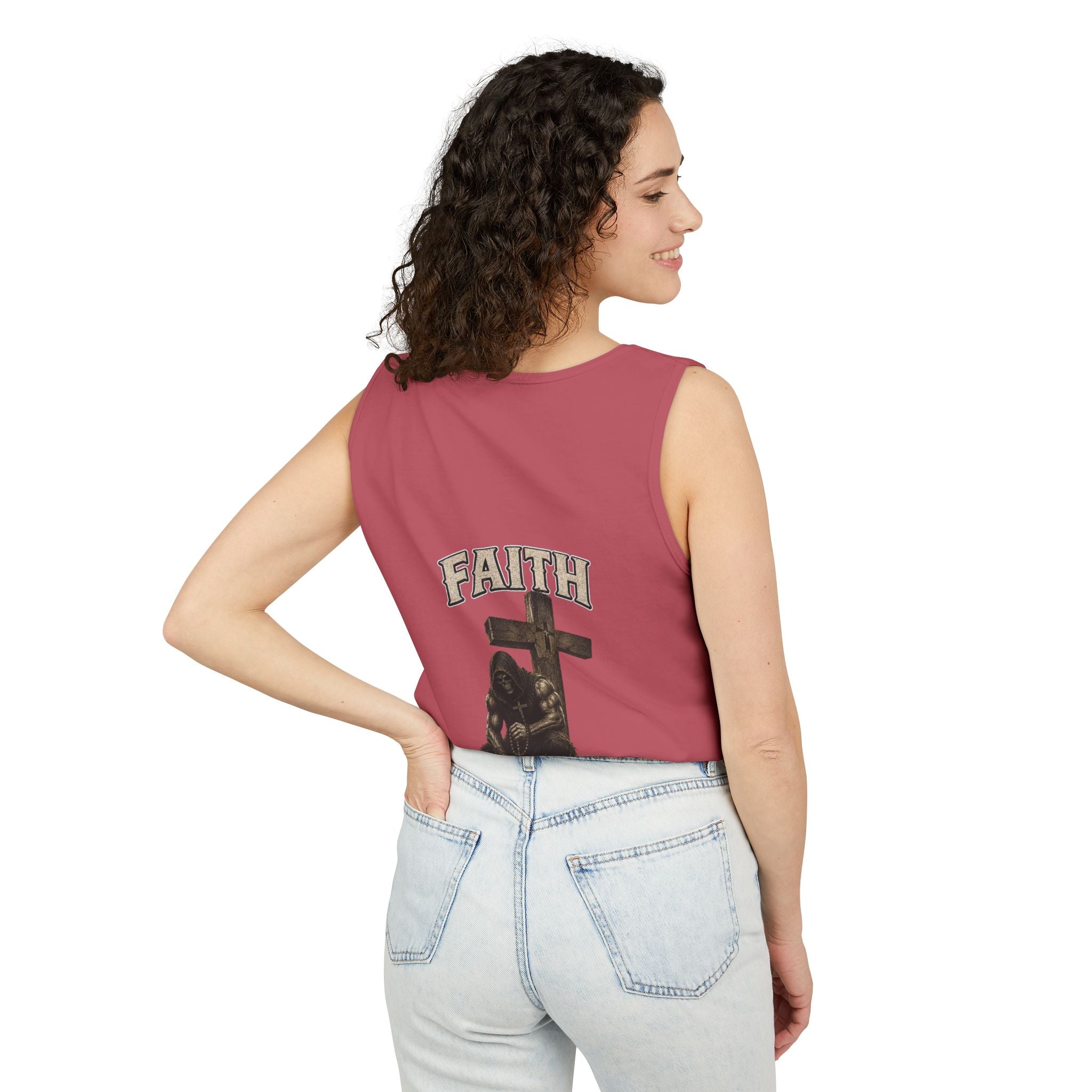 Faith Over Fear Tank Top — Christian Cross Prayer Graphic Tank