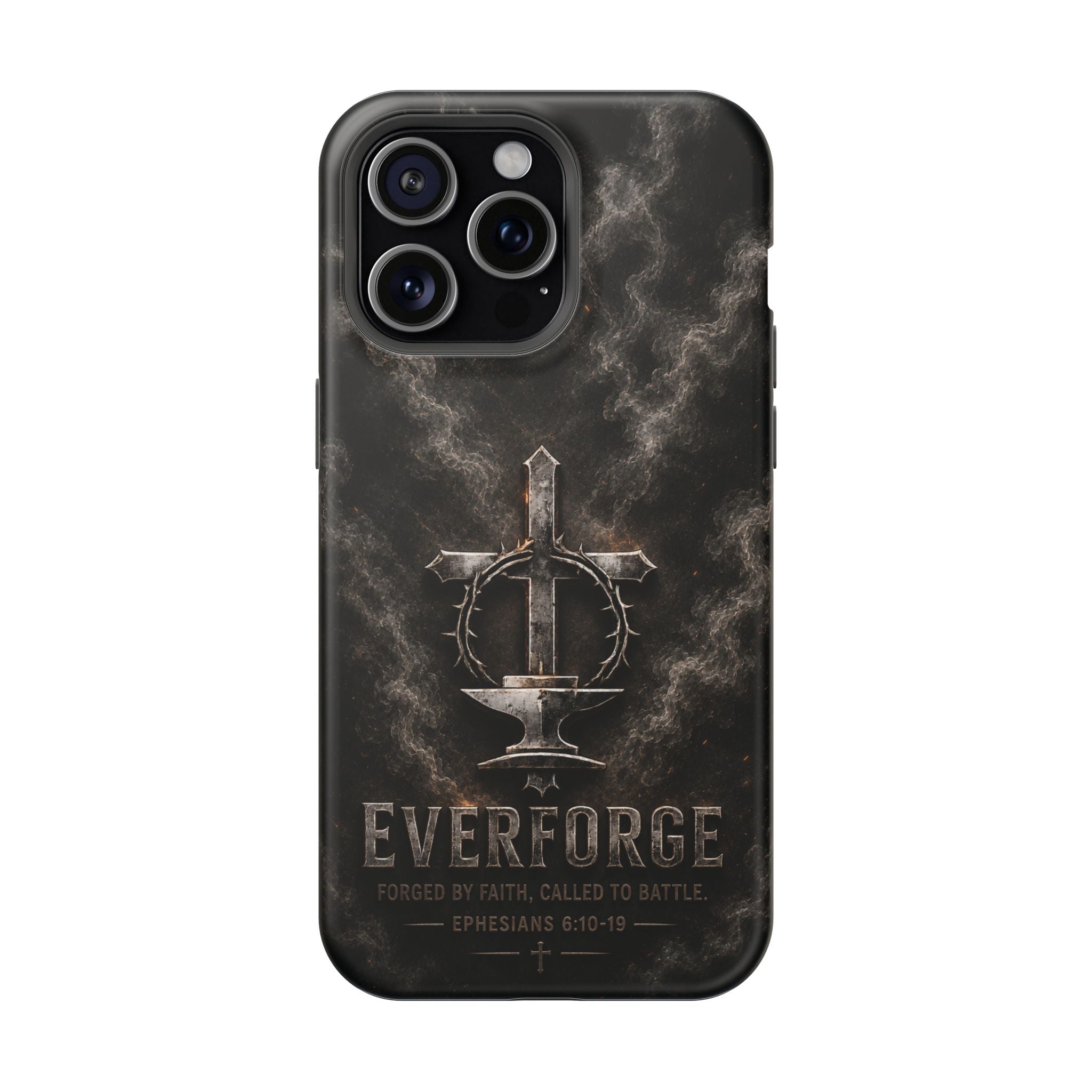 Everforge Faith-Based Magnetic Impact-Resistant Phone Case — "Forged by Faith, Called to Battle" (Ephesians 6:10-19)
