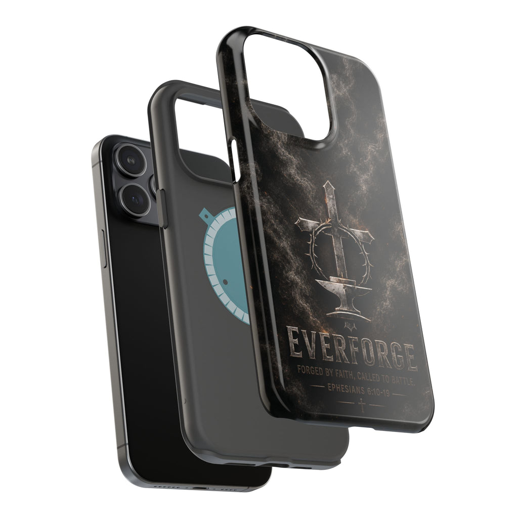 Everforge Faith-Based Magnetic Impact-Resistant Phone Case — "Forged by Faith, Called to Battle" (Ephesians 6:10-19)
