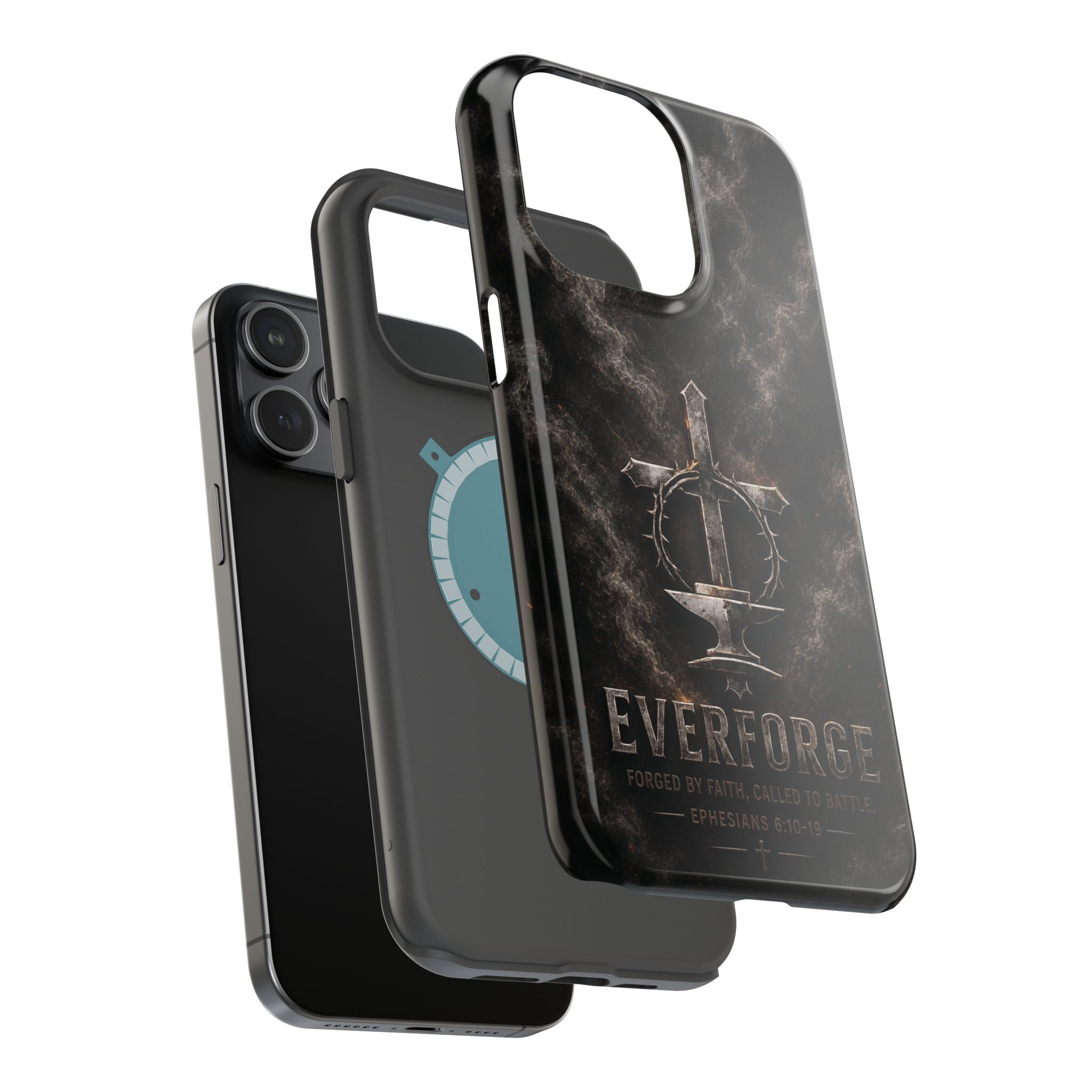 Everforge Faith-Based Magnetic Impact-Resistant Phone Case — "Forged by Faith, Called to Battle" (Ephesians 6:10-19)