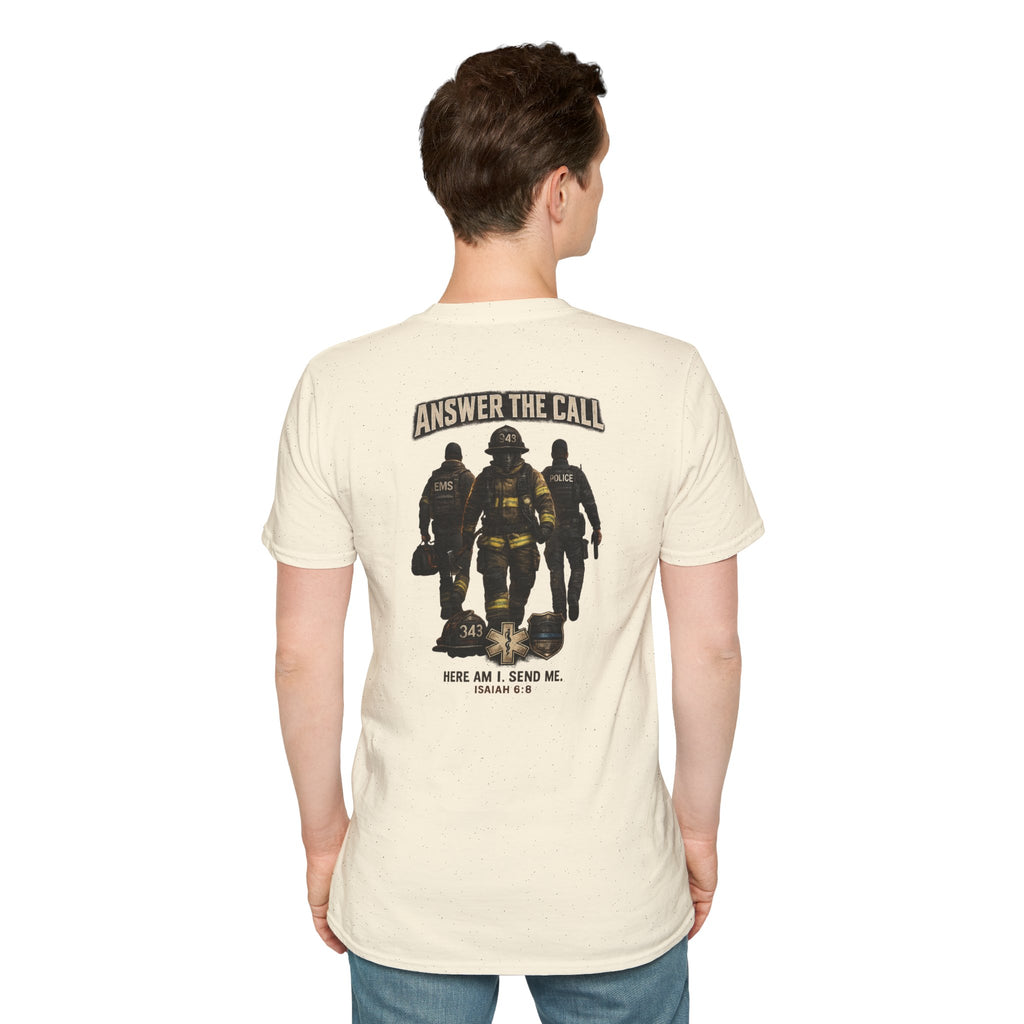 Answer the Call Isaiah 6:8 First Responder T-Shirt