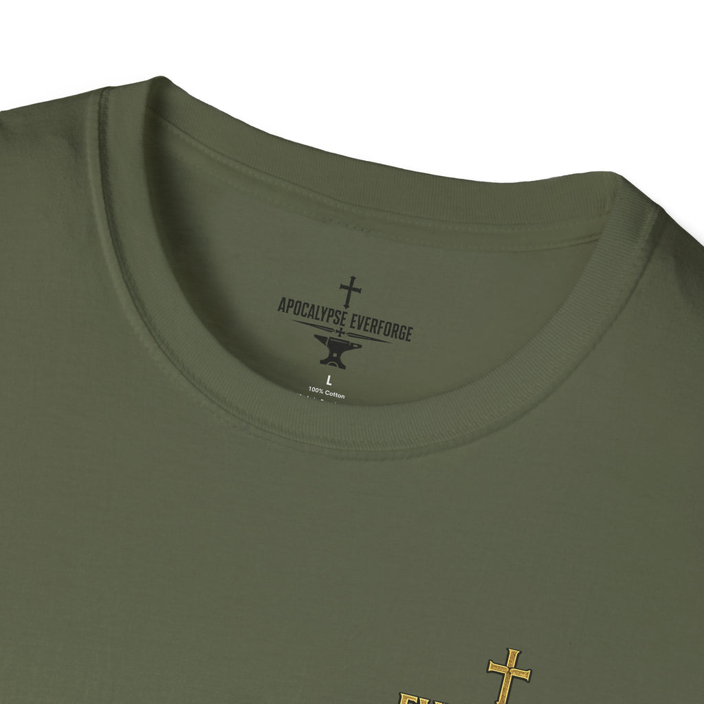 Forged in Fire Anvil Cross T-Shirt — "Forged in Fire" Christian Brotherhood Tee