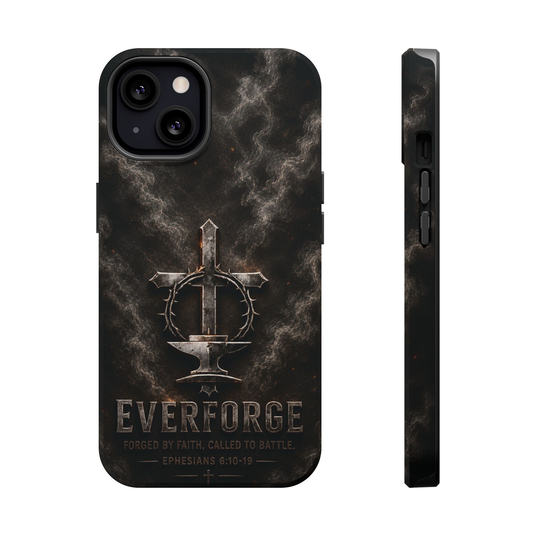 Everforge Faith-Based Magnetic Impact-Resistant Phone Case — "Forged by Faith, Called to Battle" (Ephesians 6:10-19)