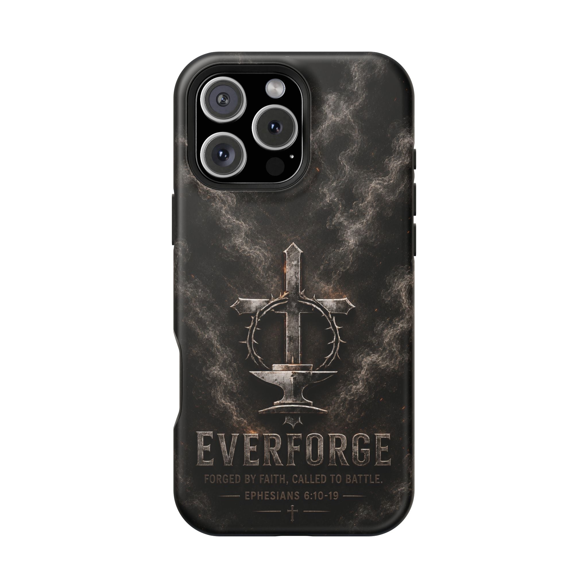 Everforge Faith-Based Magnetic Impact-Resistant Phone Case — "Forged by Faith, Called to Battle" (Ephesians 6:10-19)