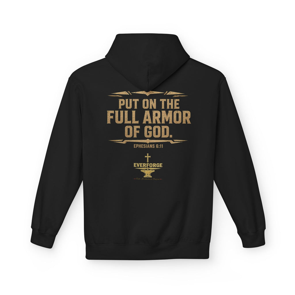 Warrior for Christ Hoodie — "Put On the Full Armor of God" Christian Faith Pullover