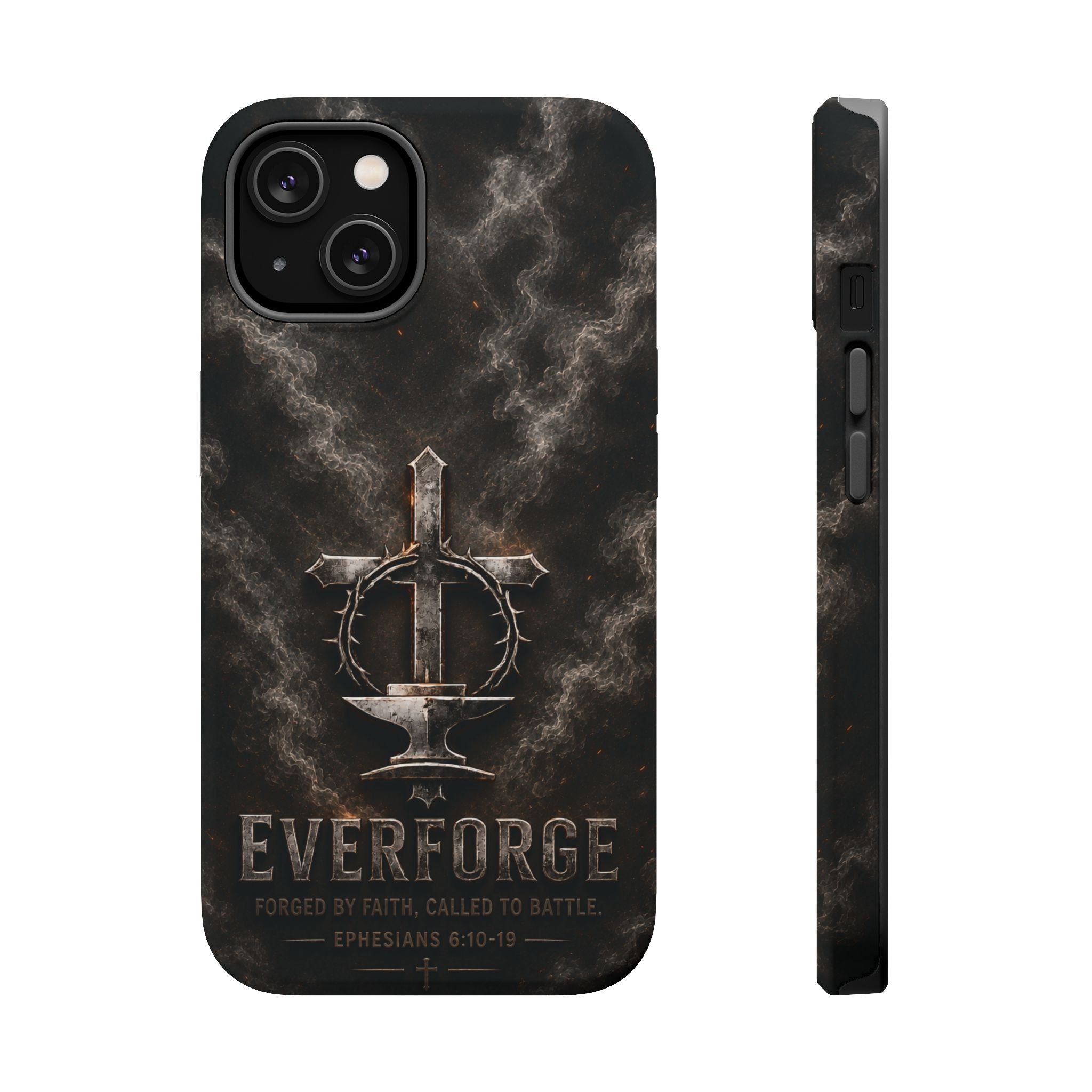 Everforge Faith-Based Magnetic Impact-Resistant Phone Case — "Forged by Faith, Called to Battle" (Ephesians 6:10-19)