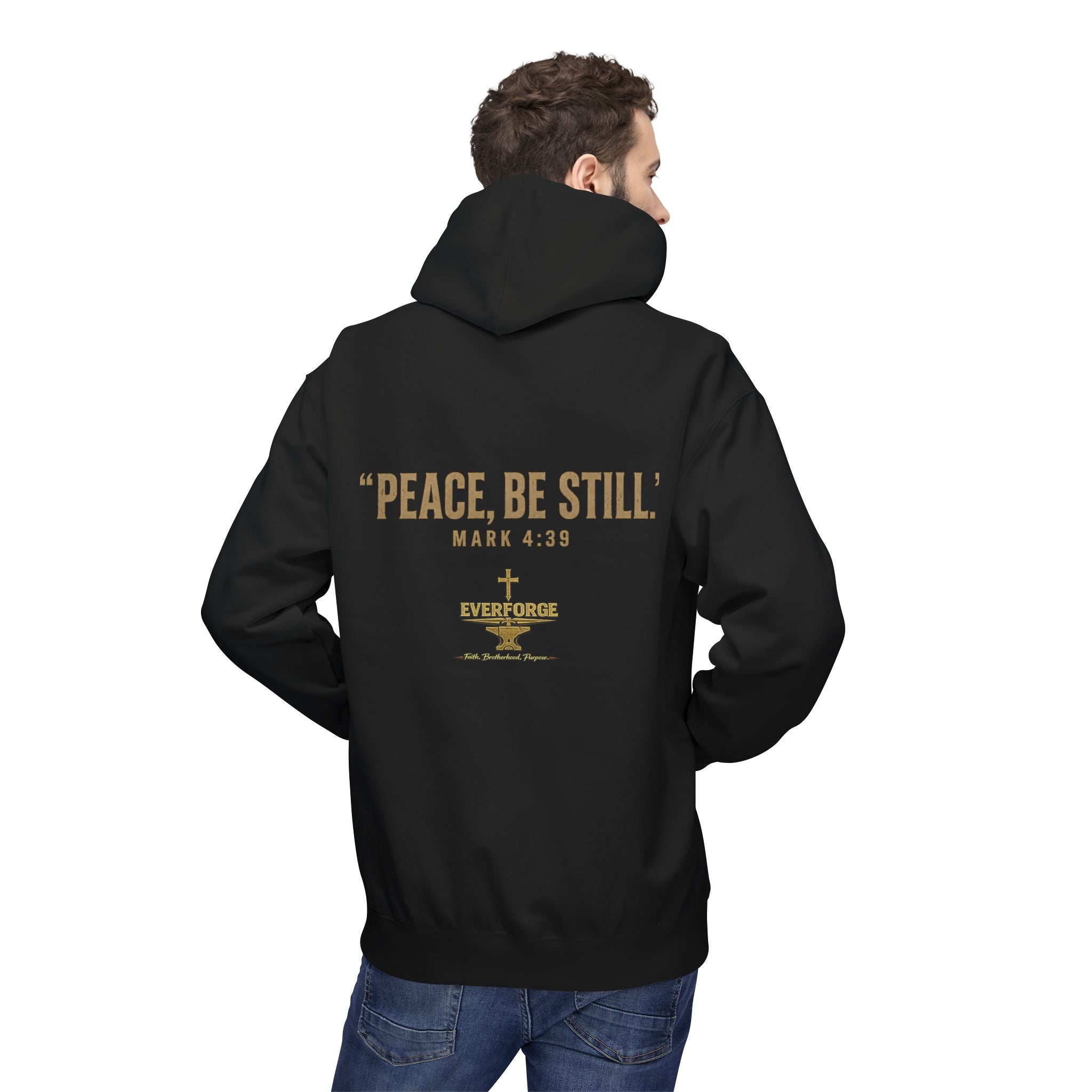 Faith Over Fear Hoodie — "Peace, Be Still" Christian Pullover