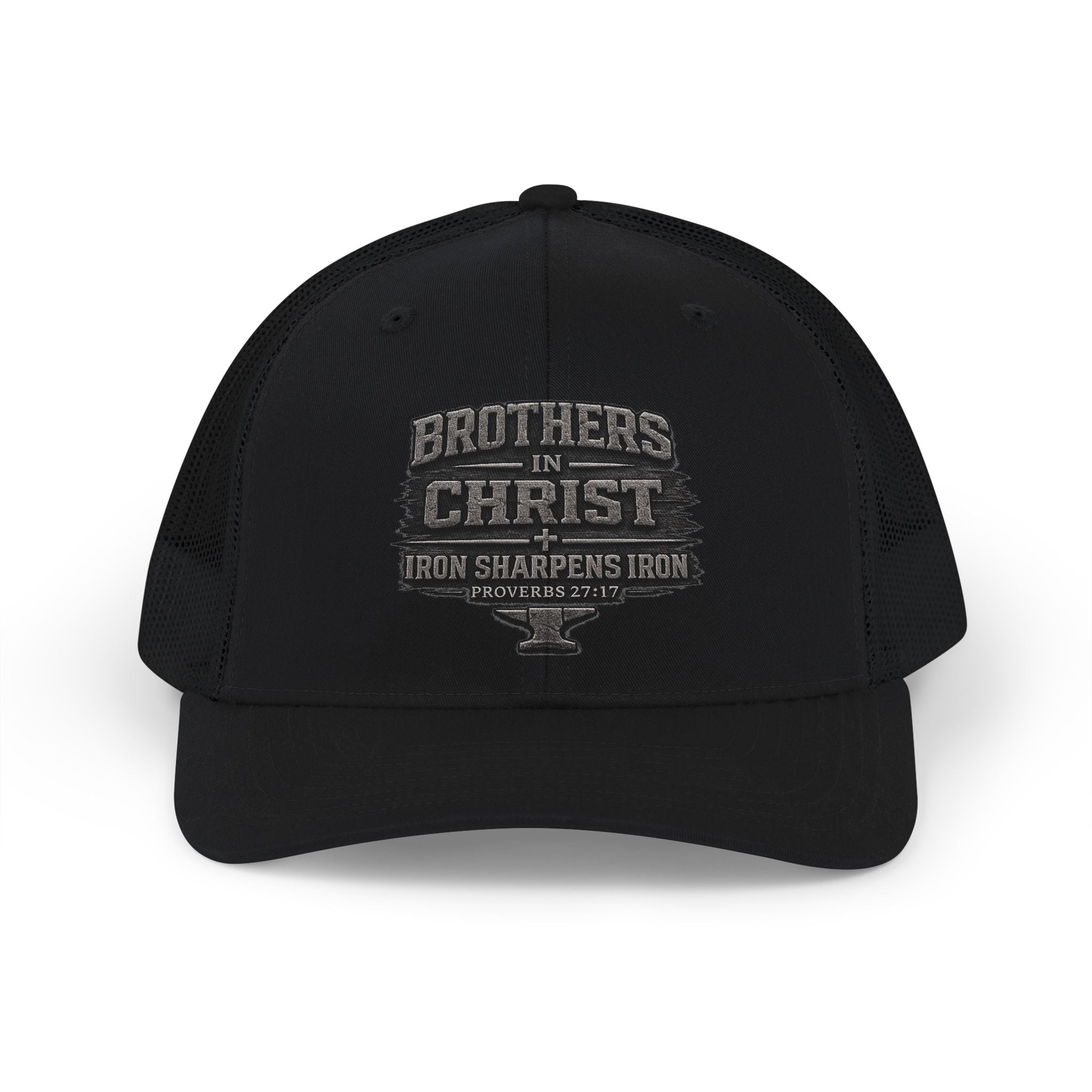 Iron Sharpens Iron Trucker Cap – Proverbs 27:17 Faith Snapback Hat