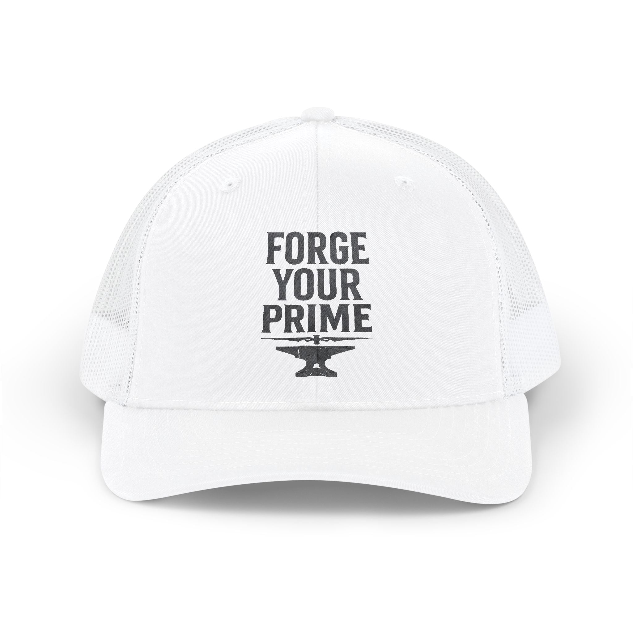 Forge Your Prime Snapback Trucker Cap — Motivational Anvil Design