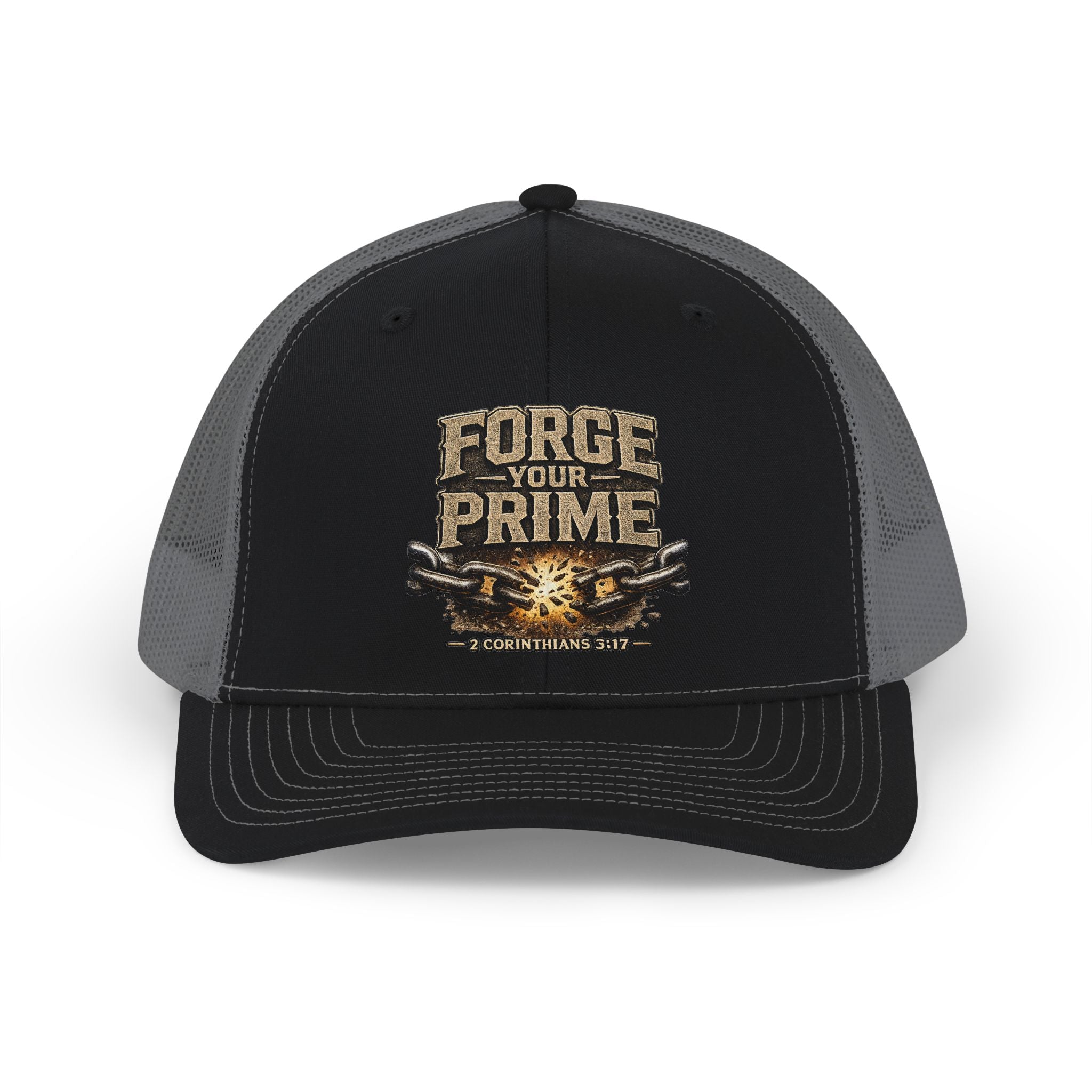 Forge Your Prime Snapback Trucker Cap — Motivational Anvil Design