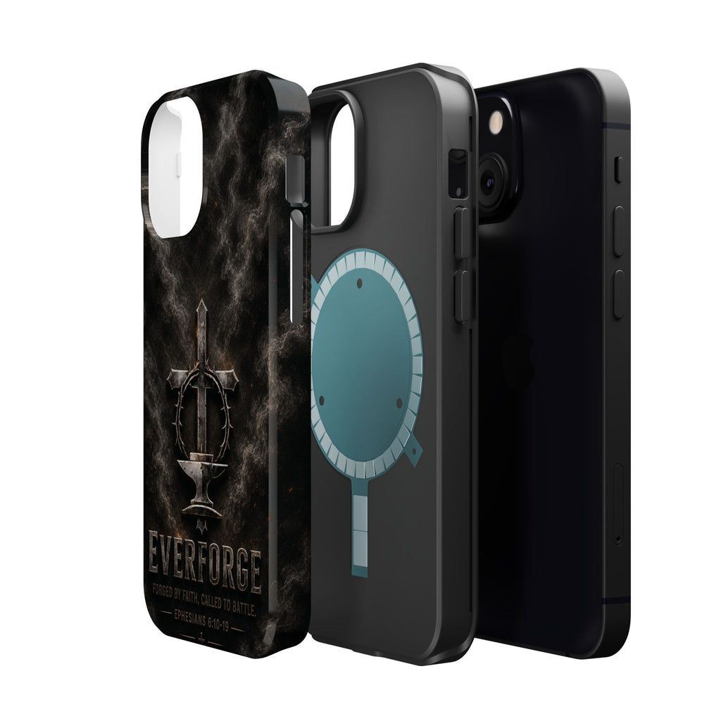 Everforge Faith-Based Magnetic Impact-Resistant Phone Case — "Forged by Faith, Called to Battle" (Ephesians 6:10-19)