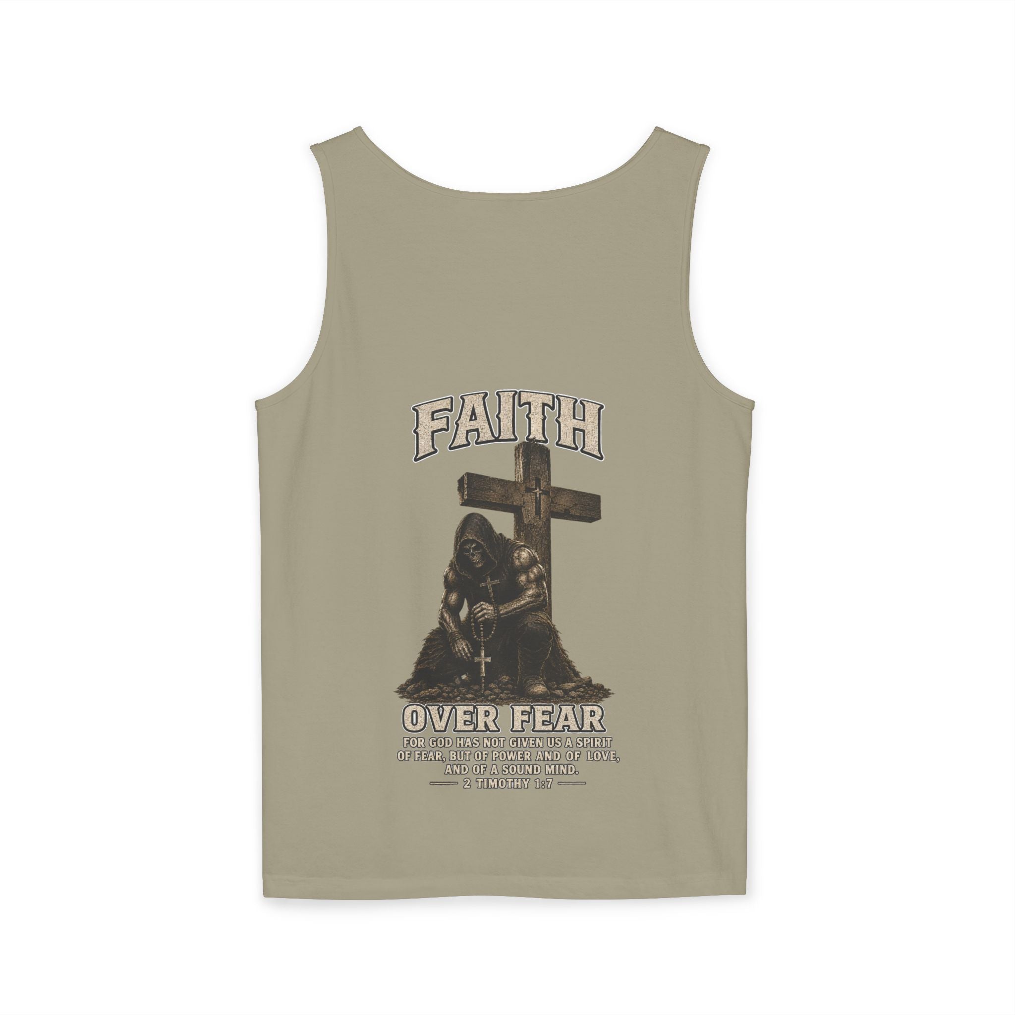 Faith Over Fear Tank Top — Christian Cross Prayer Graphic Tank