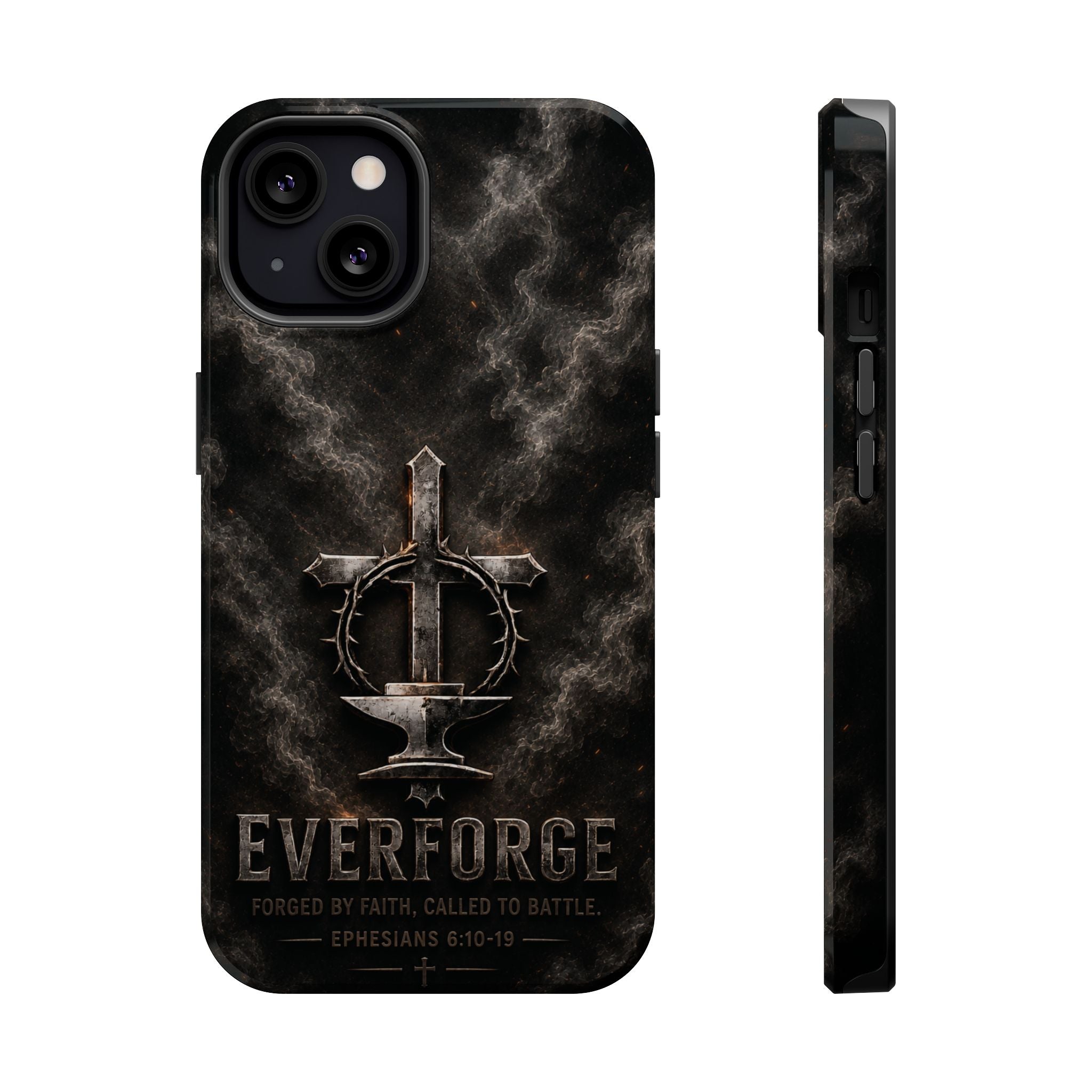 Everforge Faith-Based Magnetic Impact-Resistant Phone Case — "Forged by Faith, Called to Battle" (Ephesians 6:10-19)