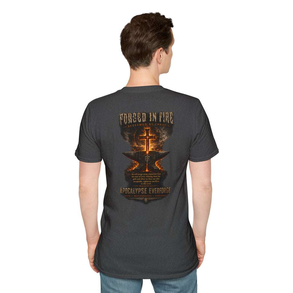 Forged in Fire Anvil Cross T-Shirt — "Forged in Fire" Christian Brotherhood Tee