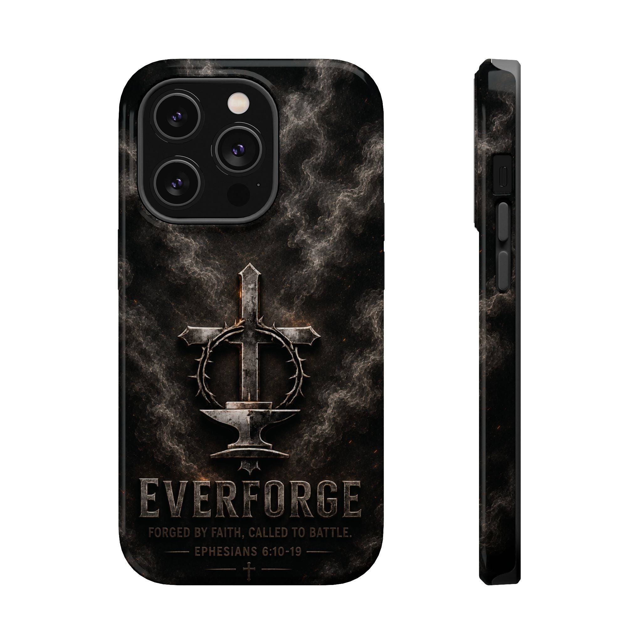 Everforge Faith-Based Magnetic Impact-Resistant Phone Case — "Forged by Faith, Called to Battle" (Ephesians 6:10-19)