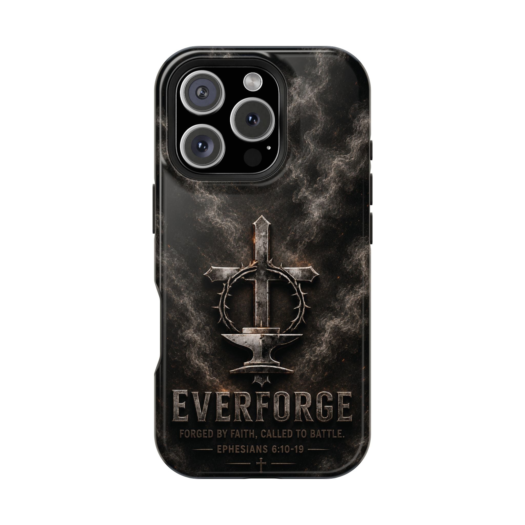 Everforge Faith-Based Magnetic Impact-Resistant Phone Case — "Forged by Faith, Called to Battle" (Ephesians 6:10-19)