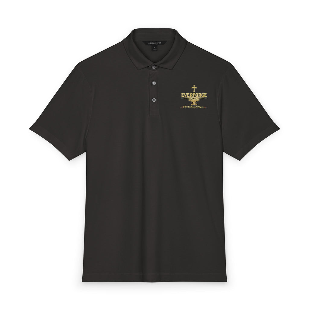 Men's Stretch Polo with EverForge Logo "Faith. Brotherhood. Purpose"