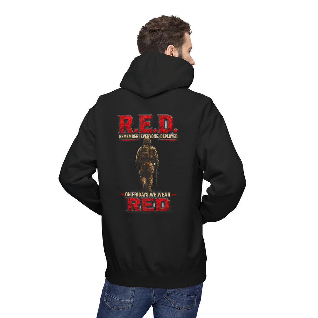 Hoodie — R.E.D. (Remember Everyone Deployed) Patriotic 'On Fridays We Wear Red' Military Support Hoodie