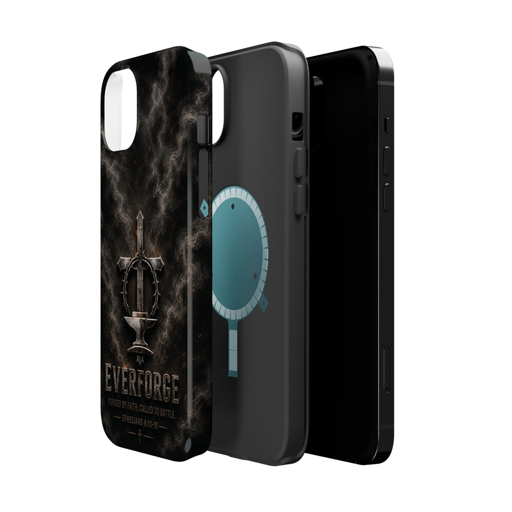 Everforge Faith-Based Magnetic Impact-Resistant Phone Case — "Forged by Faith, Called to Battle" (Ephesians 6:10-19)