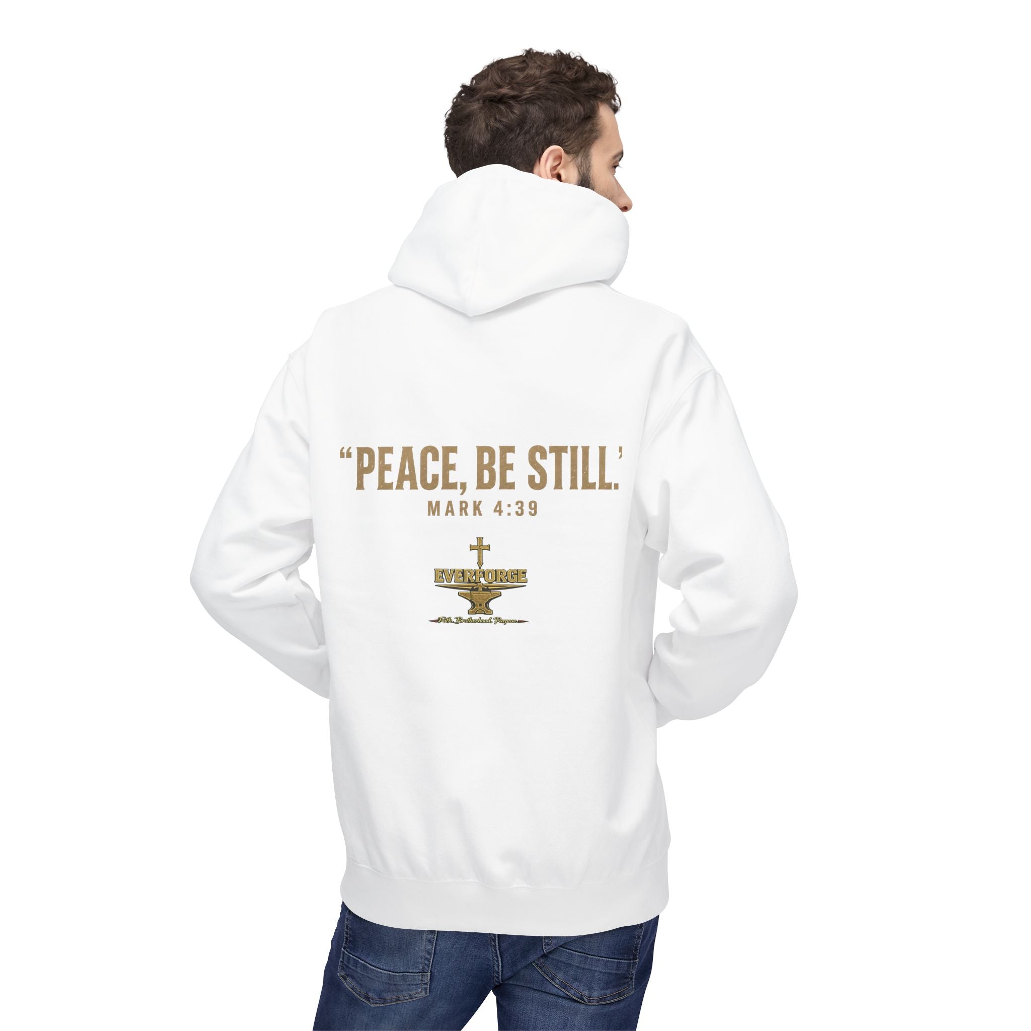 Faith Over Fear Hoodie — "Peace, Be Still" Christian Pullover