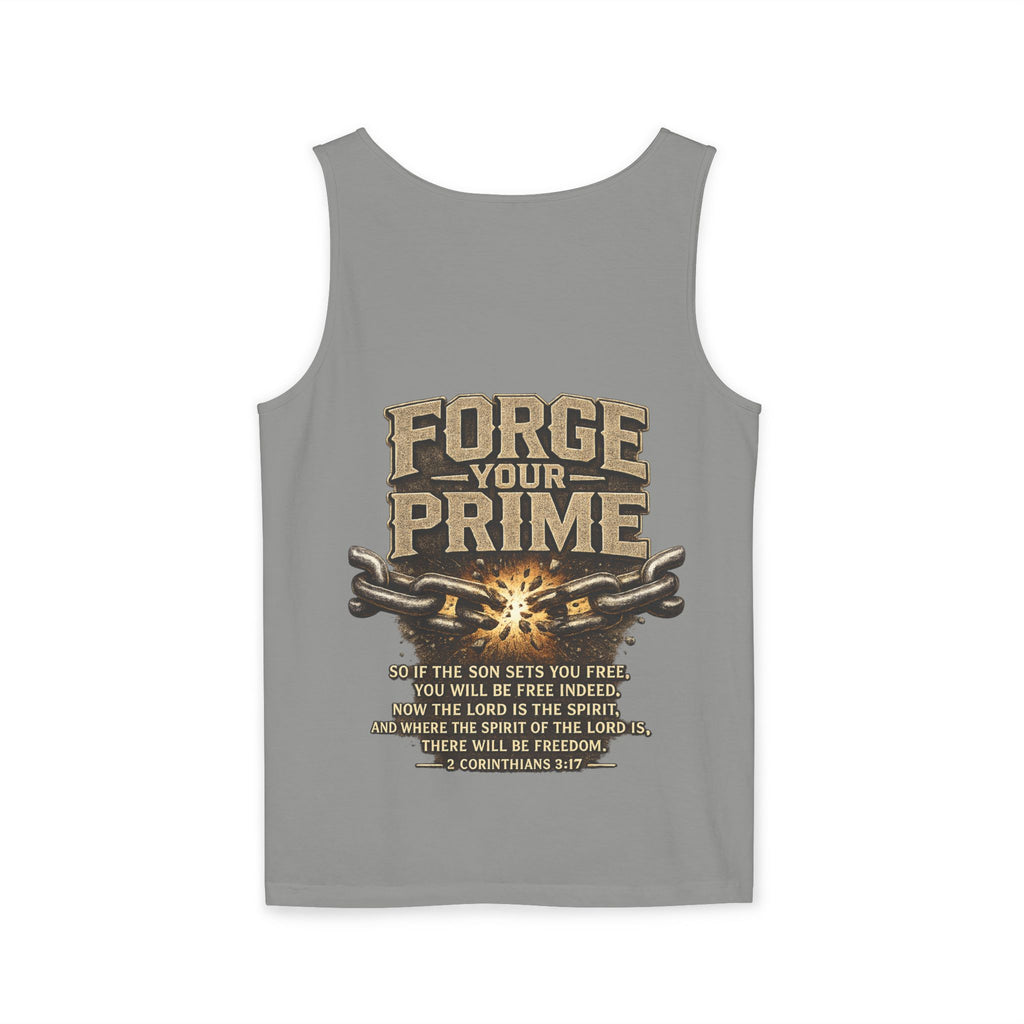 Forge Your Prime 2 Corinthians 3:17 Tank Top - Christian Faith Fitness Tank