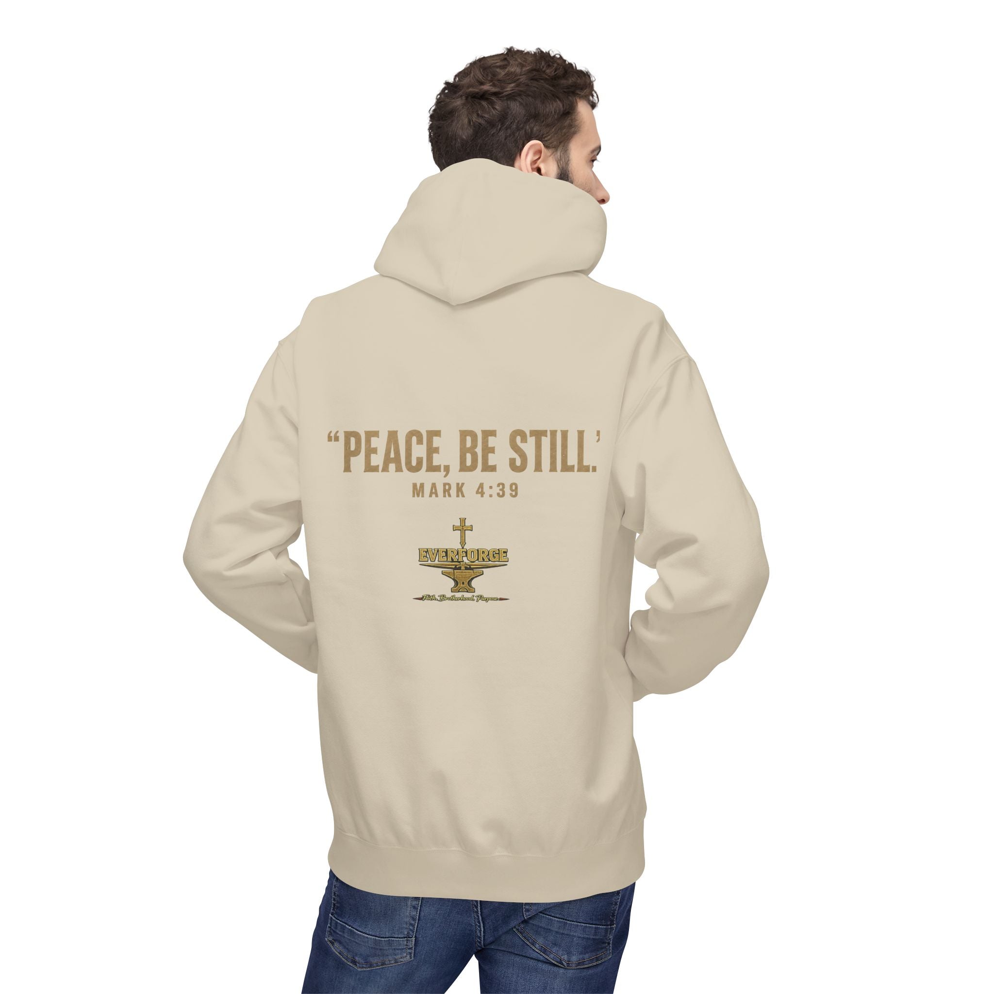 Faith Over Fear Hoodie — "Peace, Be Still" Christian Pullover
