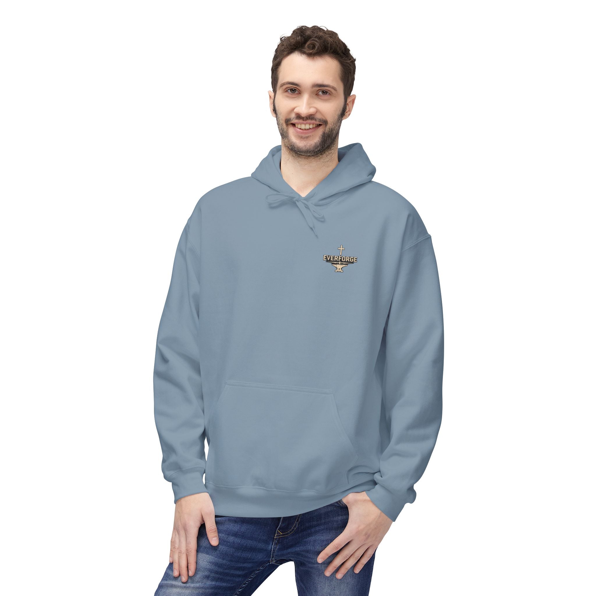 Christian Cross Hoodie — "I Became The Man I Used To Be" Faith Graphic Pullover