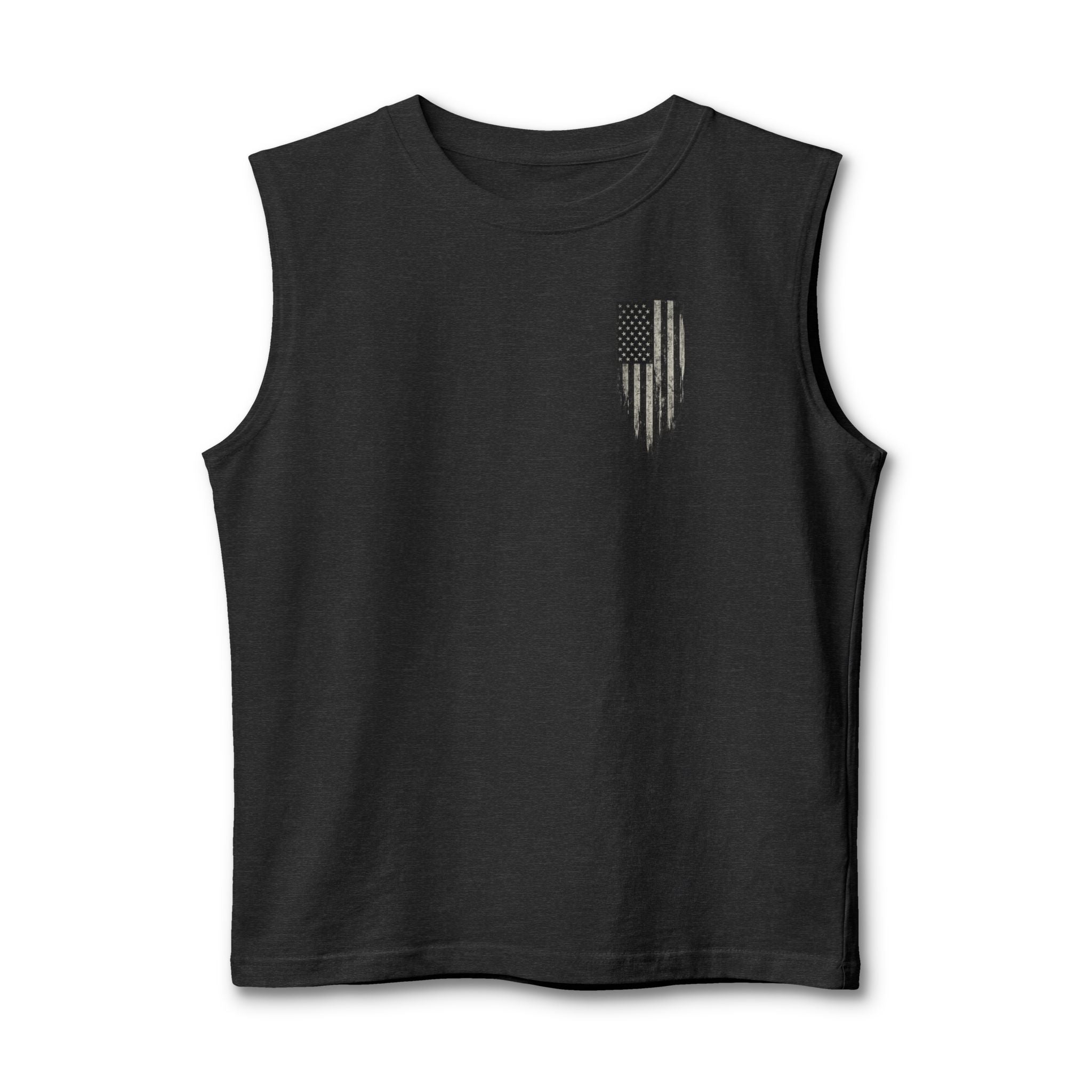 Veteran Forged Muscle Tank — Distressed Flag & 'Veteran Forged' Graphic