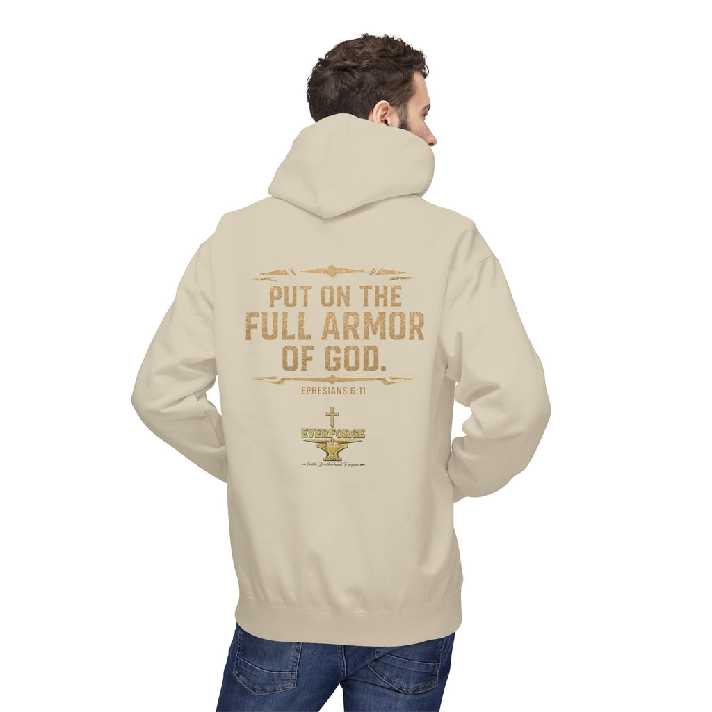Warrior for Christ Hoodie — "Put On the Full Armor of God" Christian Faith Pullover
