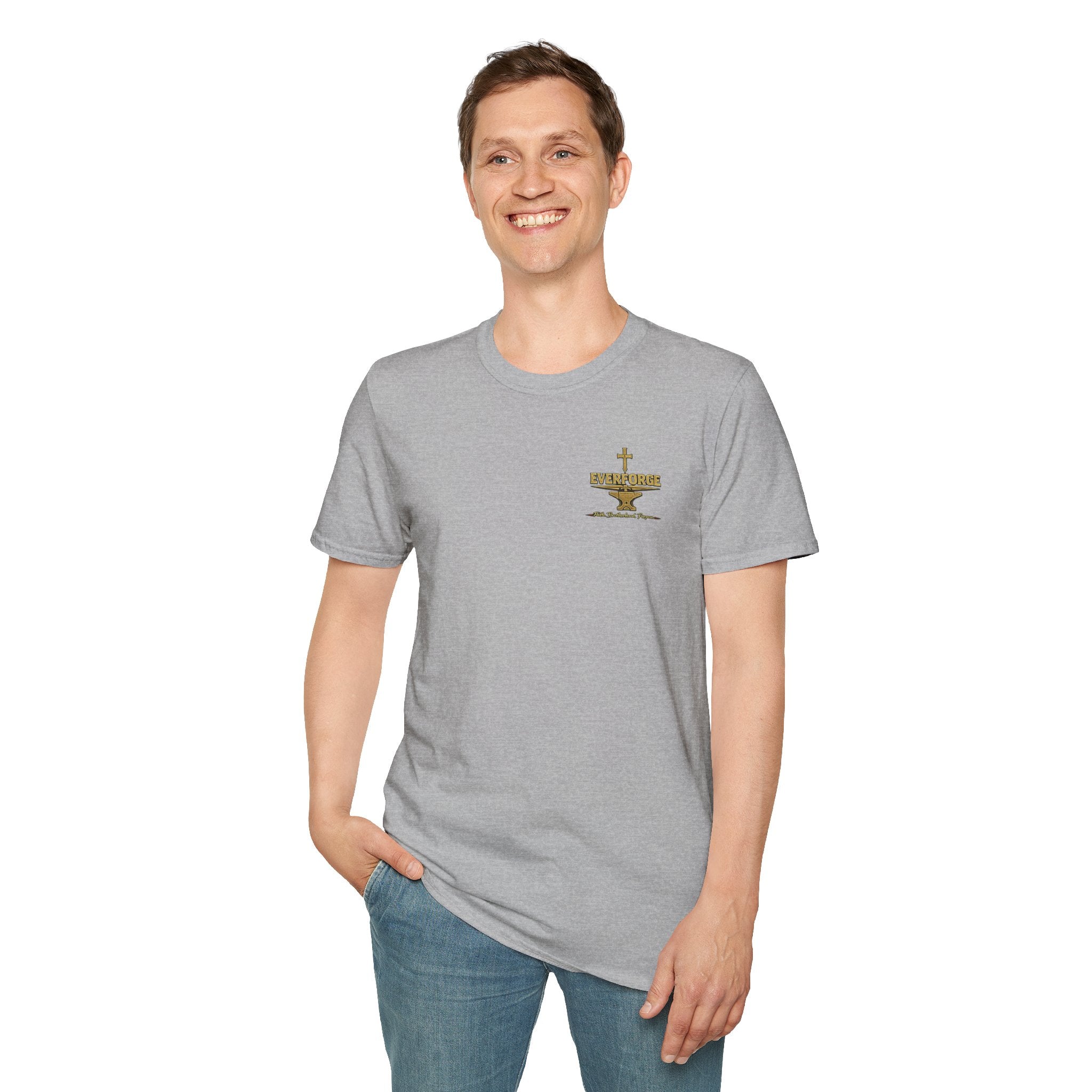 Forged in Fire Anvil Cross T-Shirt — "Forged in Fire" Christian Brotherhood Tee