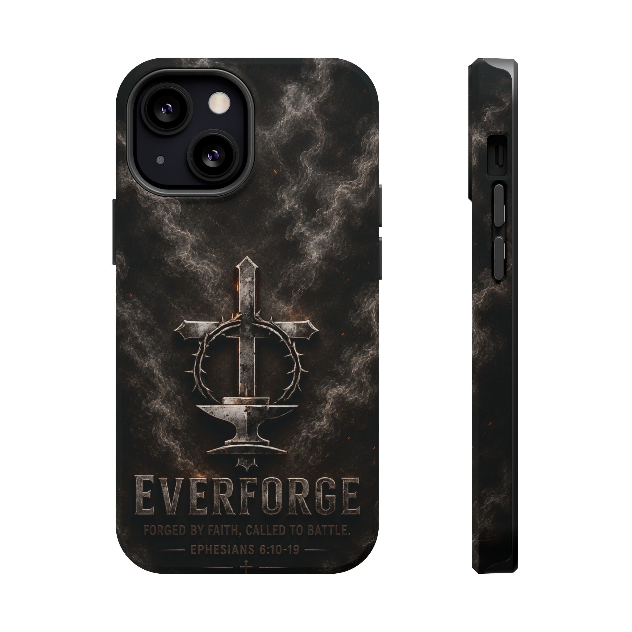Everforge Faith-Based Magnetic Impact-Resistant Phone Case — "Forged by Faith, Called to Battle" (Ephesians 6:10-19)