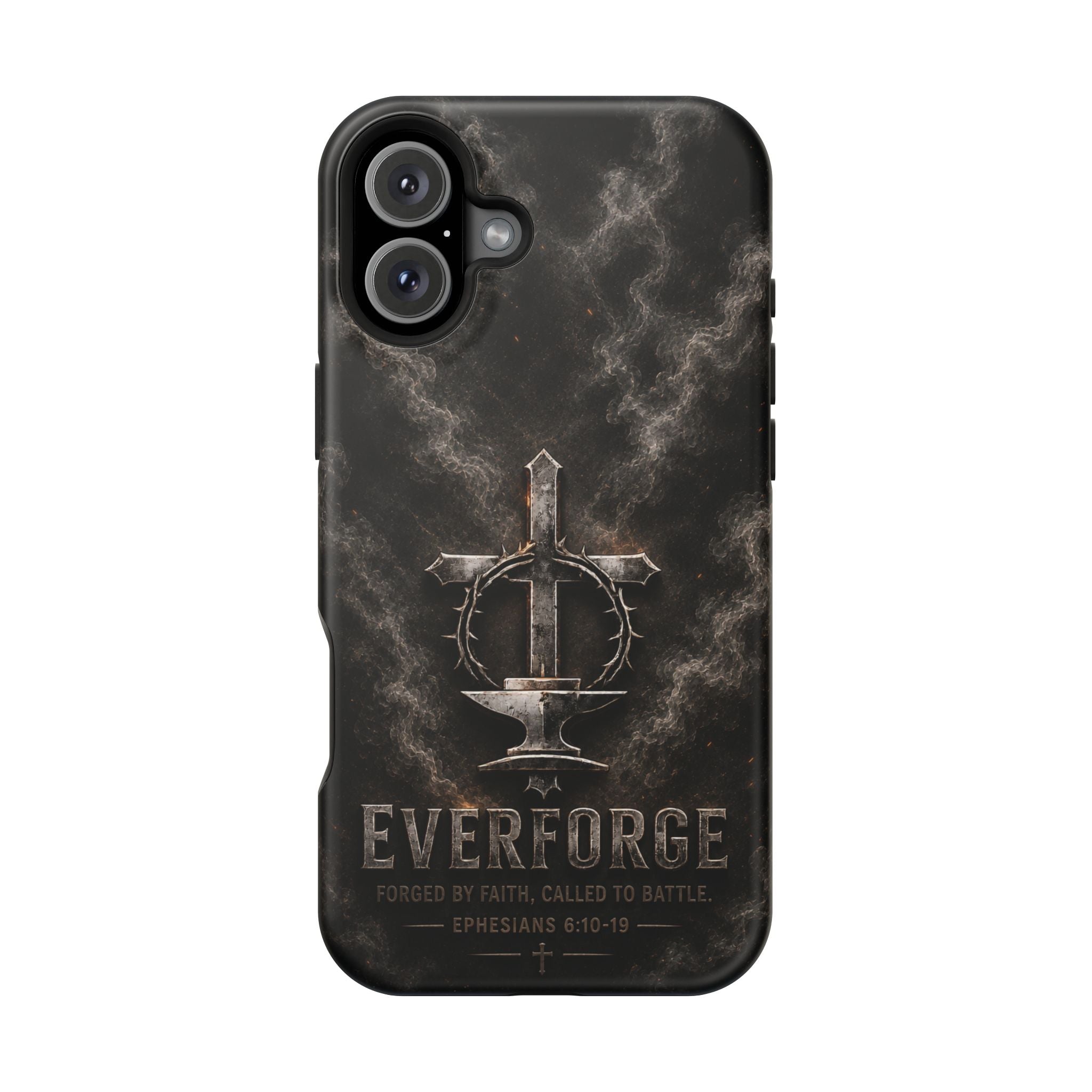 Everforge Faith-Based Magnetic Impact-Resistant Phone Case — "Forged by Faith, Called to Battle" (Ephesians 6:10-19)