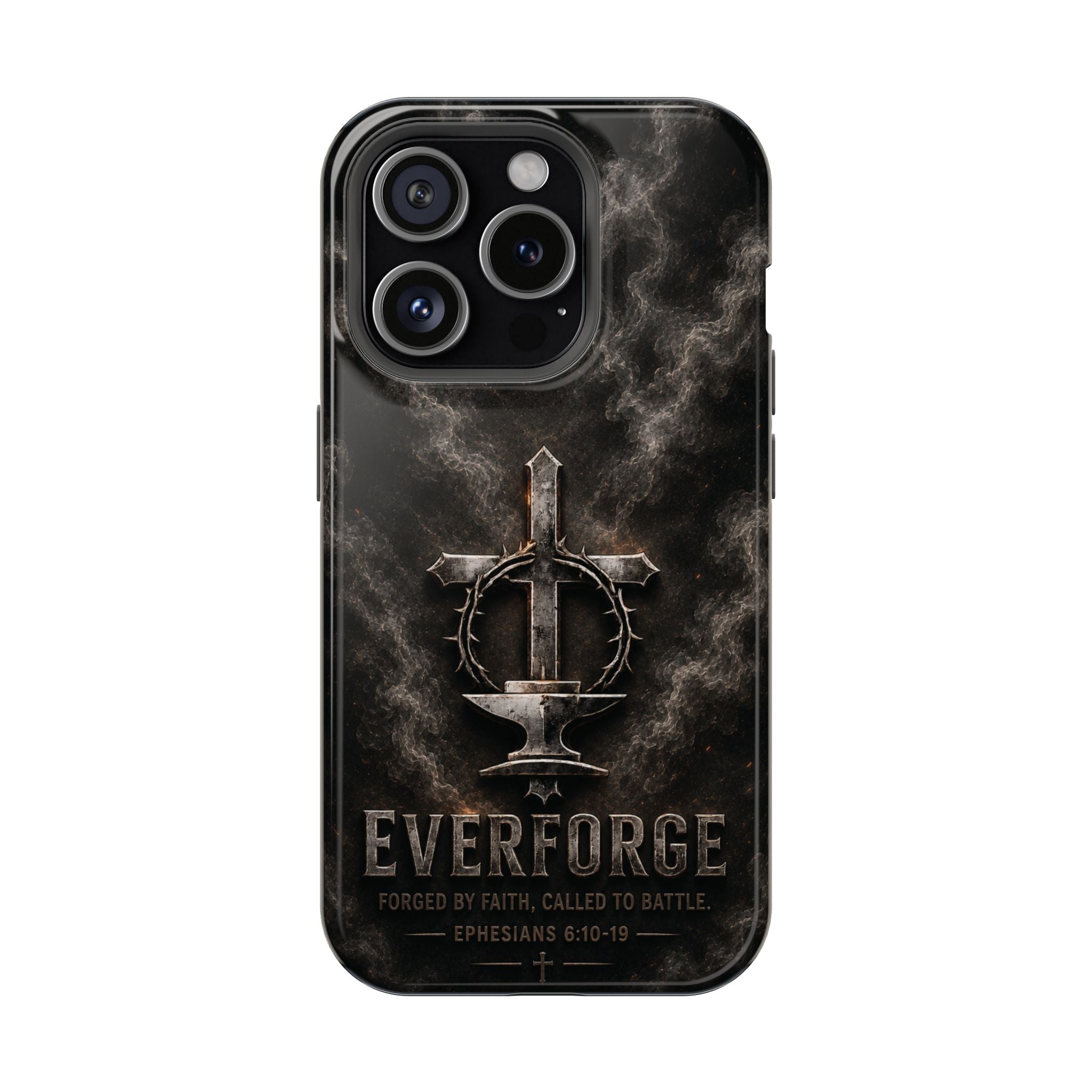 Everforge Faith-Based Magnetic Impact-Resistant Phone Case — "Forged by Faith, Called to Battle" (Ephesians 6:10-19)