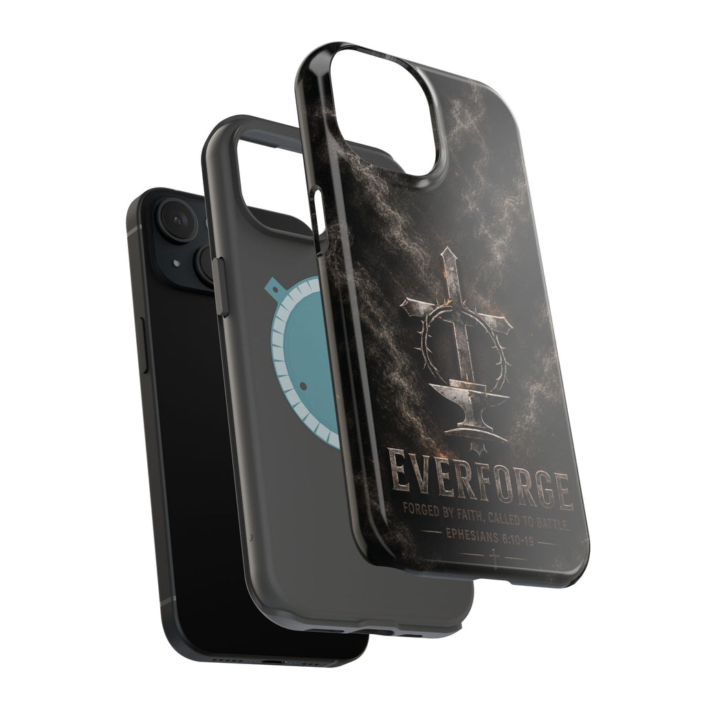 Everforge Faith-Based Magnetic Impact-Resistant Phone Case — "Forged by Faith, Called to Battle" (Ephesians 6:10-19)