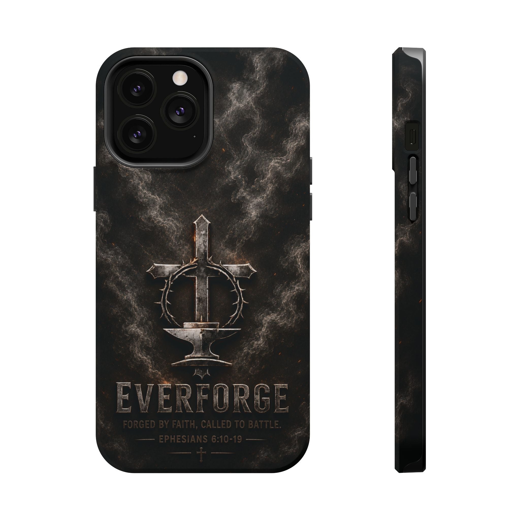 Everforge Faith-Based Magnetic Impact-Resistant Phone Case — "Forged by Faith, Called to Battle" (Ephesians 6:10-19)