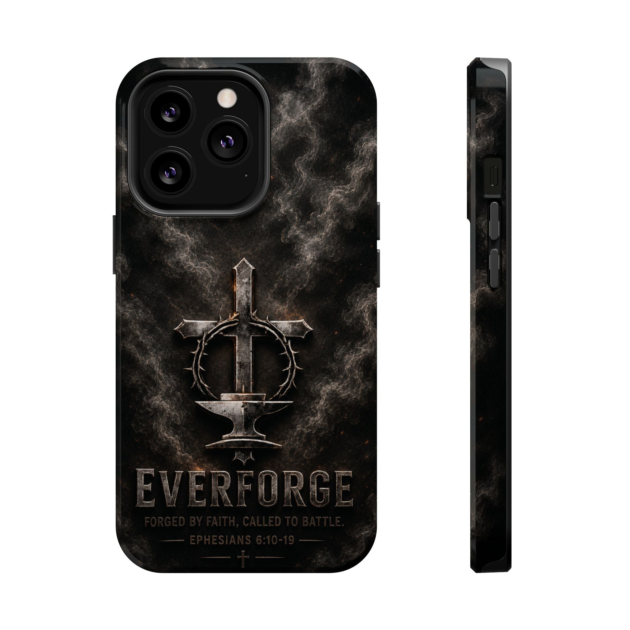 Everforge Faith-Based Magnetic Impact-Resistant Phone Case — "Forged by Faith, Called to Battle" (Ephesians 6:10-19)