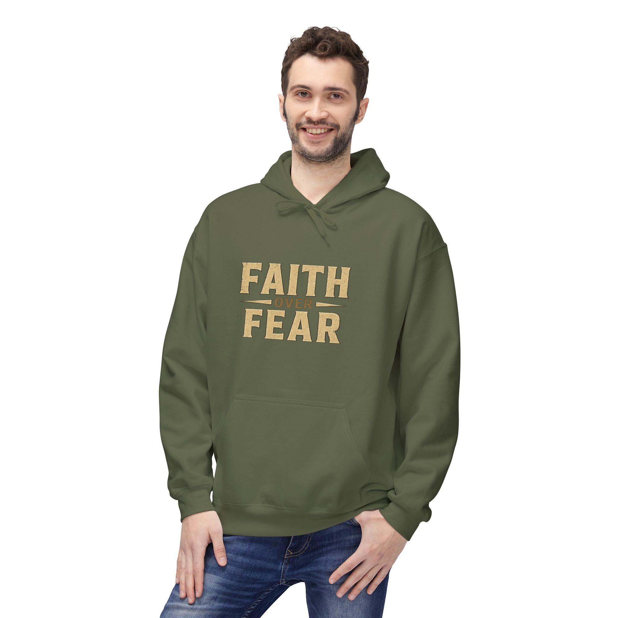 Faith Over Fear Hoodie — "Peace, Be Still" Christian Pullover