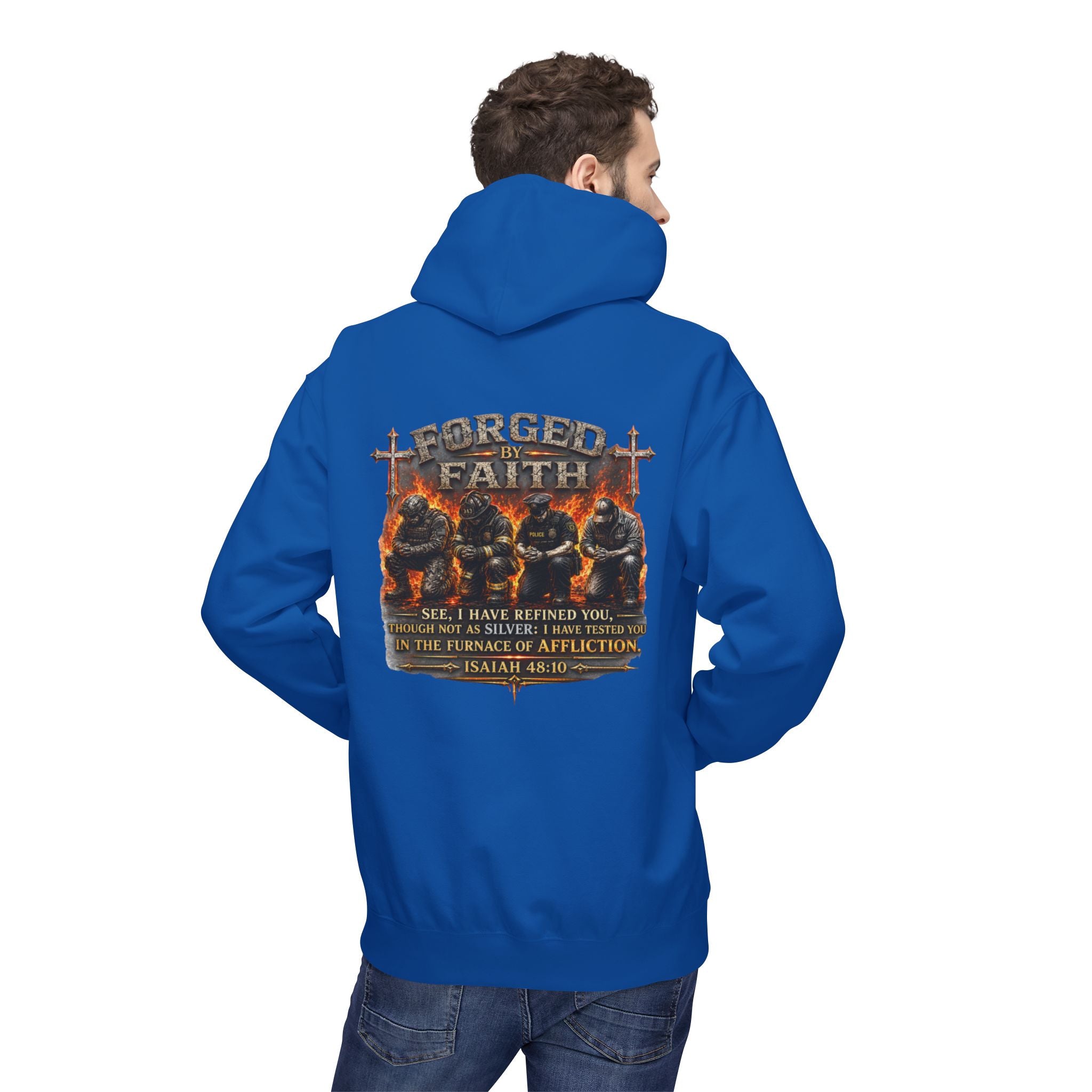 Forged by Faith Isaiah 48:10 Hoodie — Christian Faith Pullover